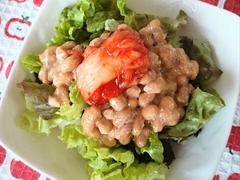 レタスとキムチの納豆ご飯☆